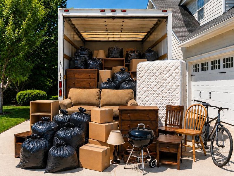 Apartment cleanout load ready for removal in Halifax